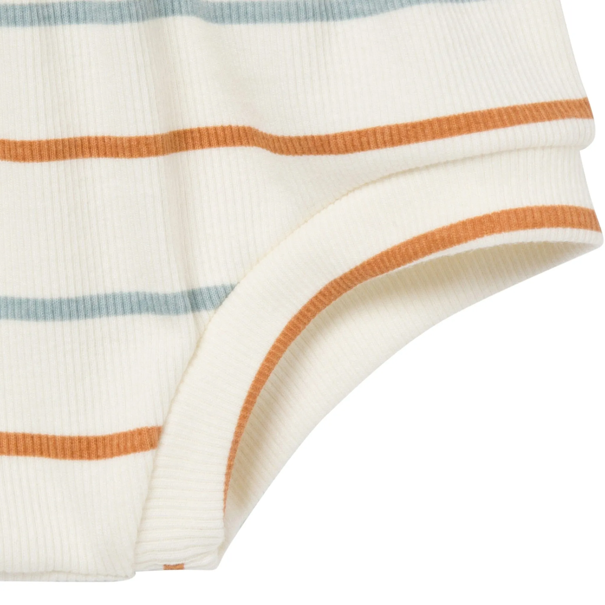 4-Piece Baby Boys Ivory Stripe Short Sleeve Bodysuits and Shorts Set