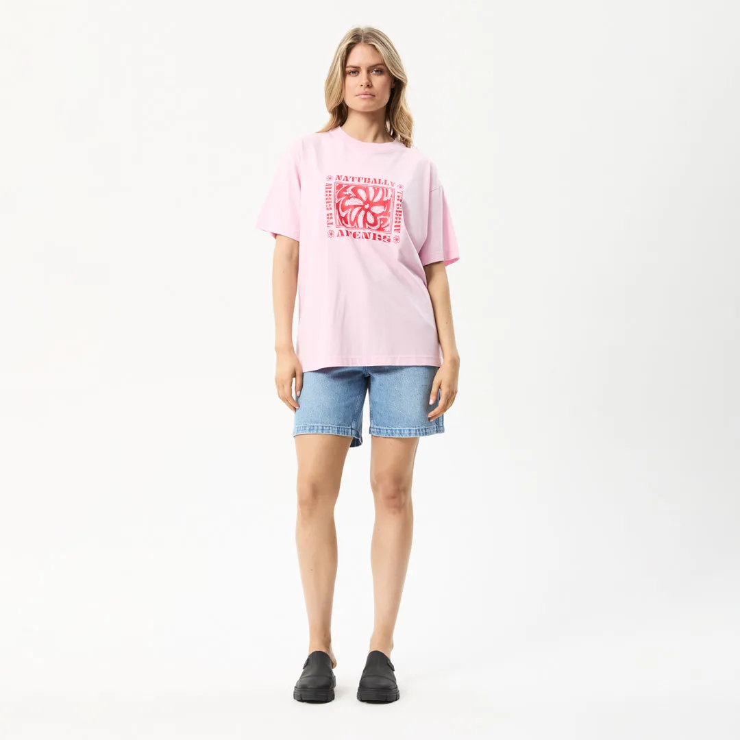 AFENDS Womens To Grow - Oversized Graphic T-Shirt - Powder Pink