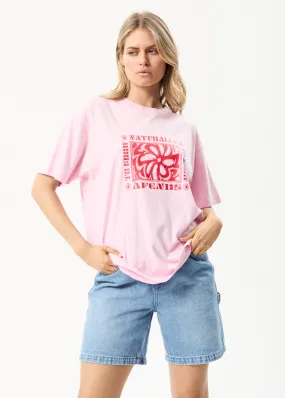 AFENDS Womens To Grow - Oversized Graphic T-Shirt - Powder Pink