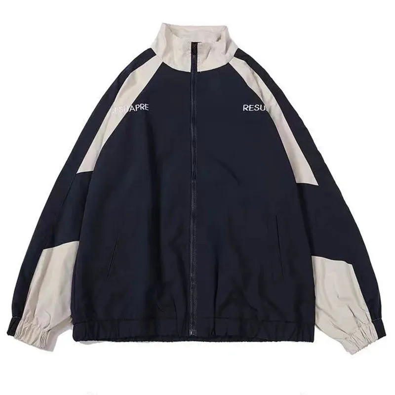 Aidase Hip Hop Varsity Jacket Men High Street Patchwork Color Block Windbreaker Coats Women Spring Autumn Thin Fashion College Jackets