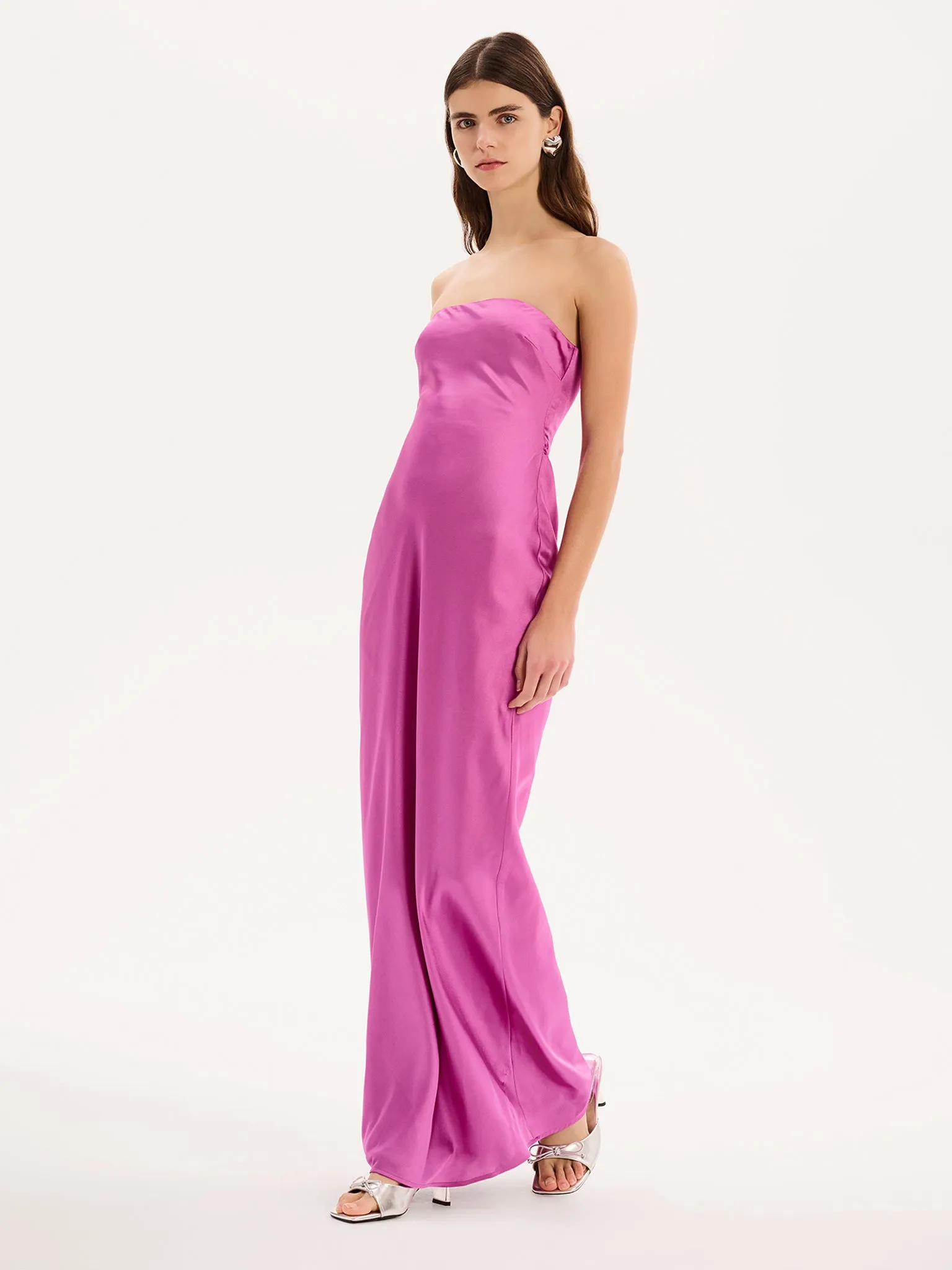 Amdra Strapless Dress in Purple