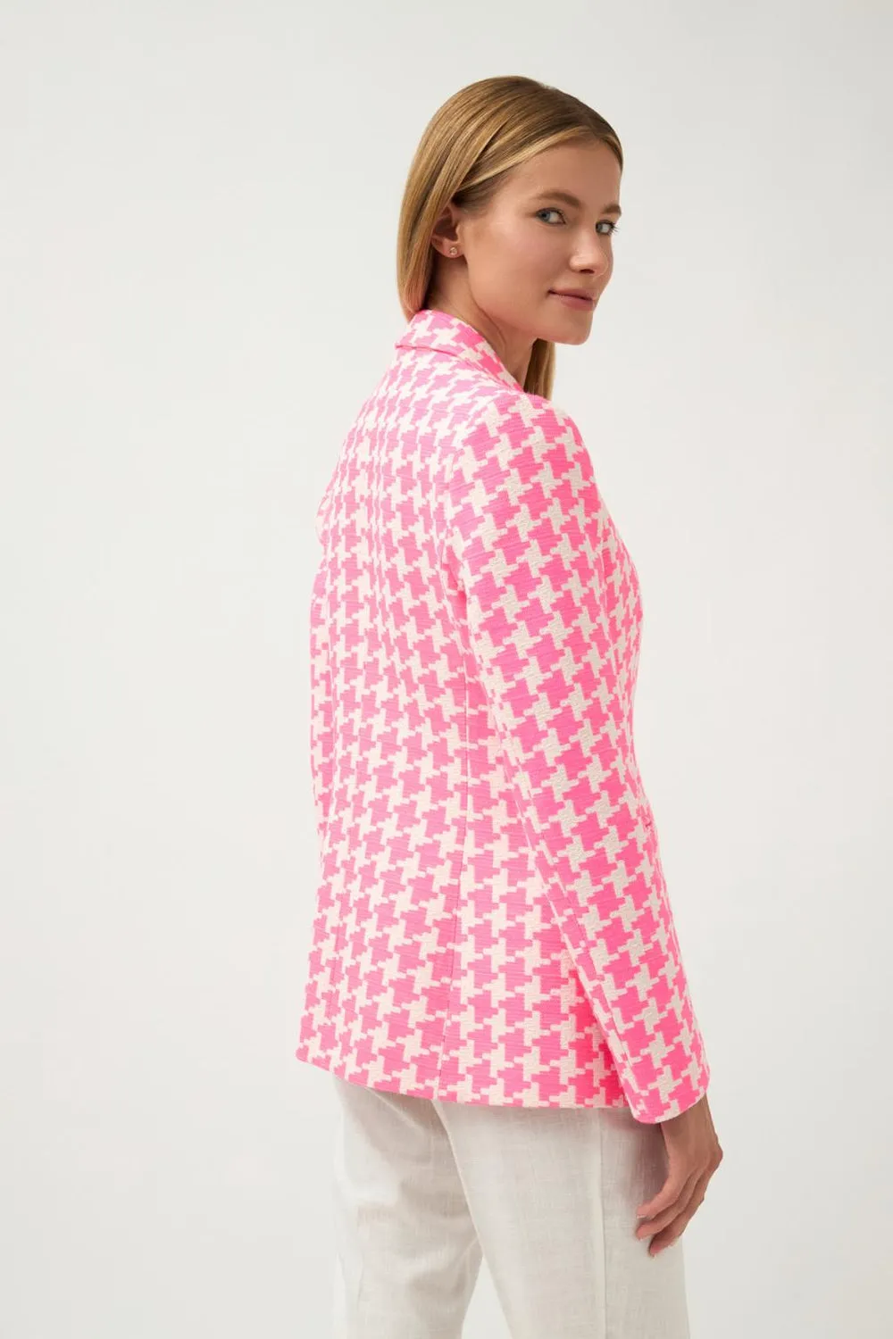 Bariloche Junco Pink Houndstooth Blazer