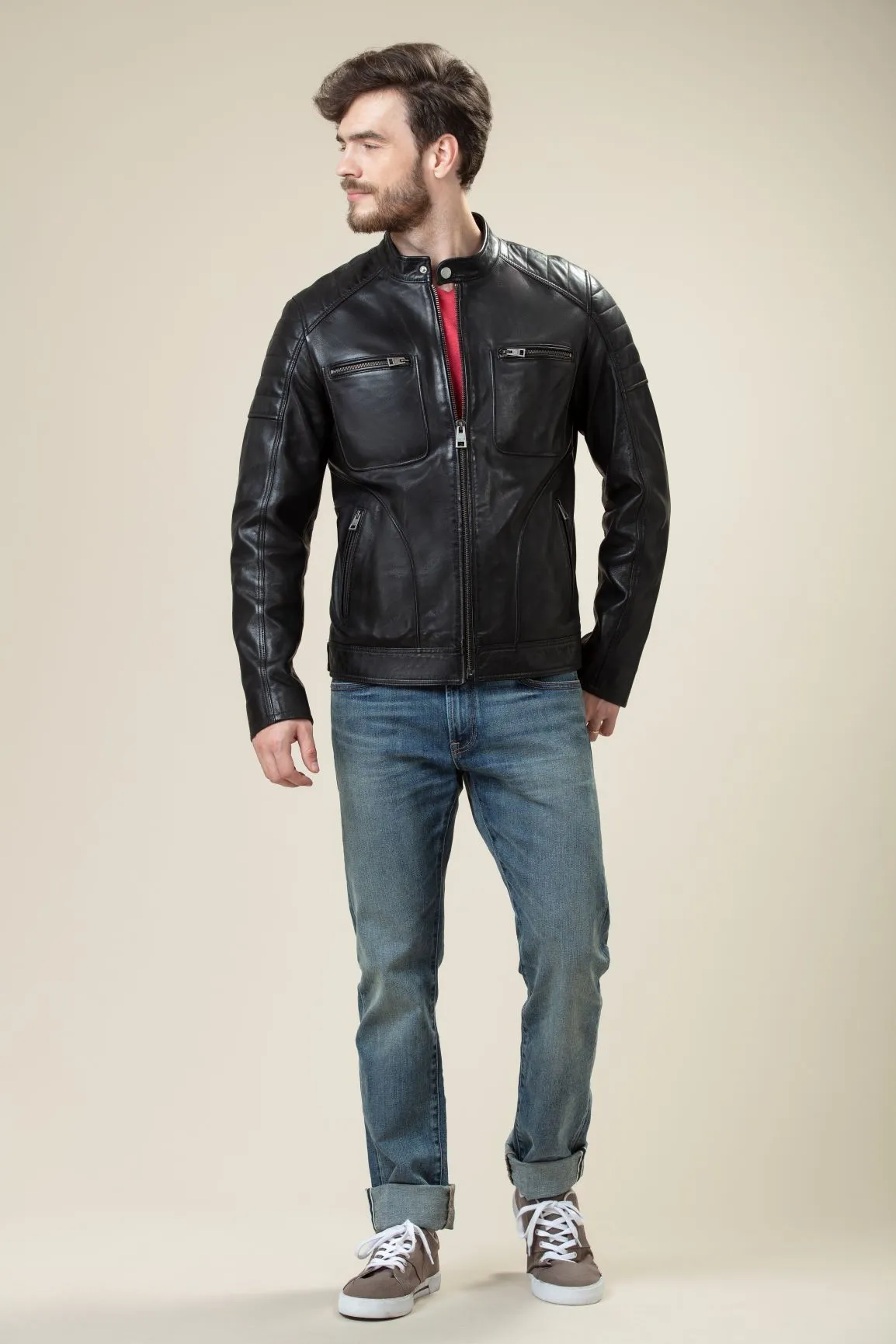 Black Sheep Skin Decant Leather Jacket by TJS
