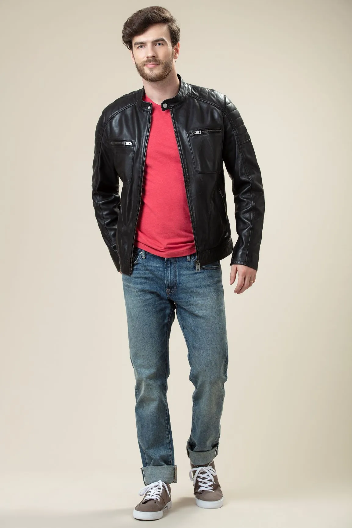 Black Sheep Skin Decant Leather Jacket by TJS