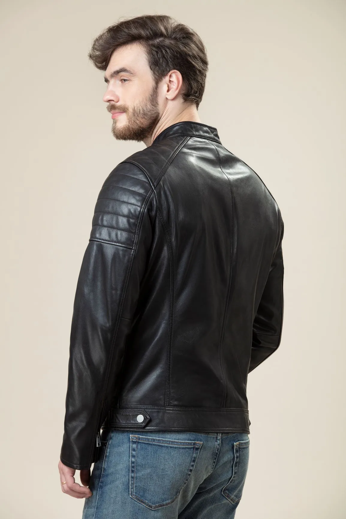 Black Sheep Skin Decant Leather Jacket by TJS