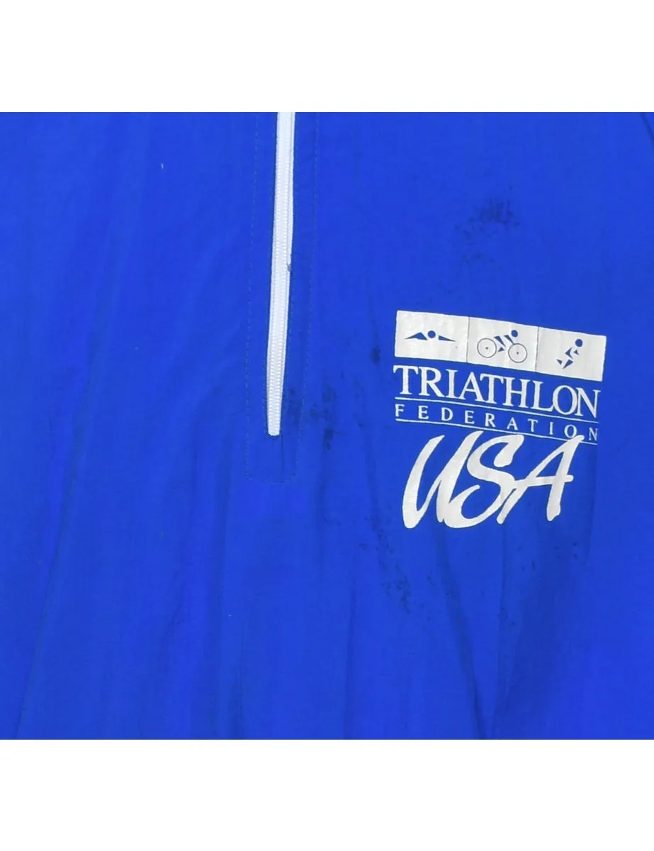Blue & White Triathlon Nylon Jacket - L