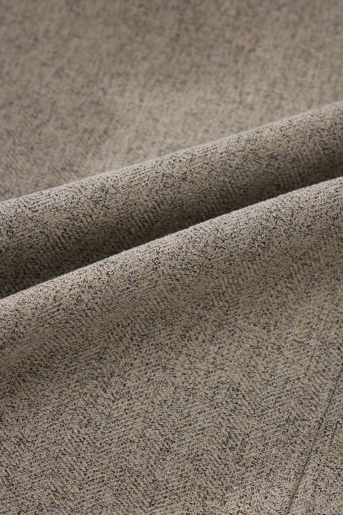 Boxy Style Utility Jacket in Heathered Herringbone