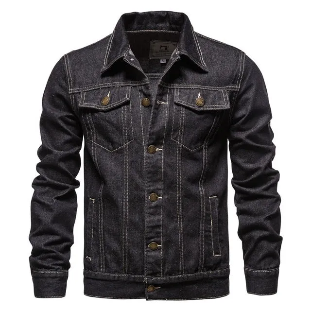 Casual Blue Lapel Denim Jackets