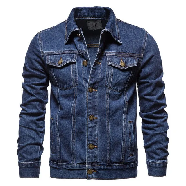 Casual Blue Lapel Denim Jackets