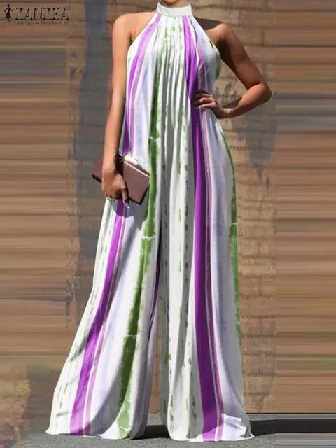 Casual Sleeveless Maxi Wide Leg Jumpsuit