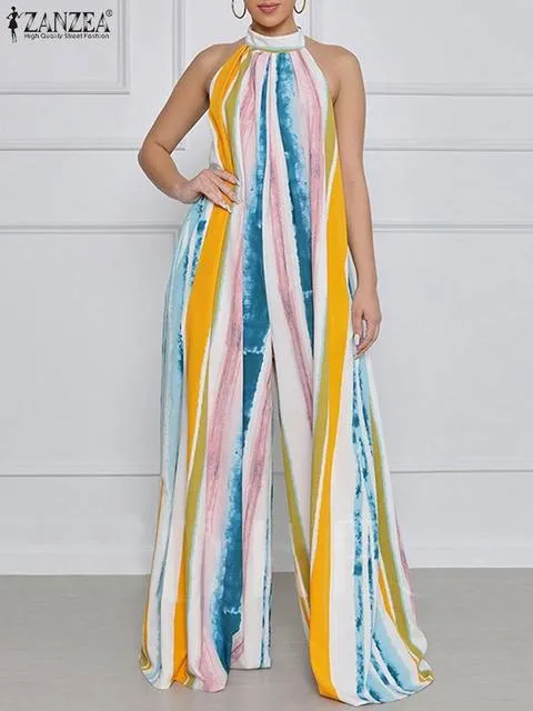 Casual Sleeveless Maxi Wide Leg Jumpsuit