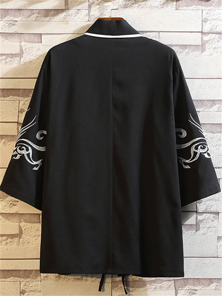 Chinese Style Crane Printed Men's Jackets