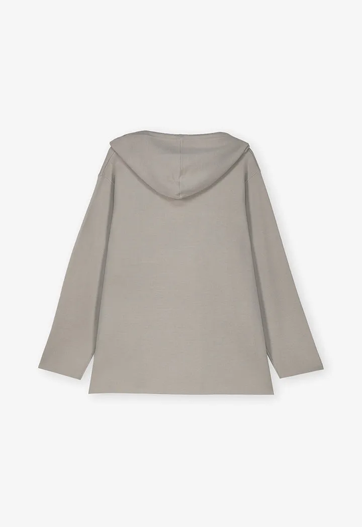 Choice Front Pockets Long Sleeves Hoodie Grey