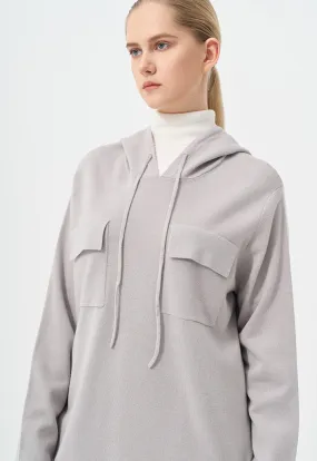 Choice Front Pockets Long Sleeves Hoodie Grey