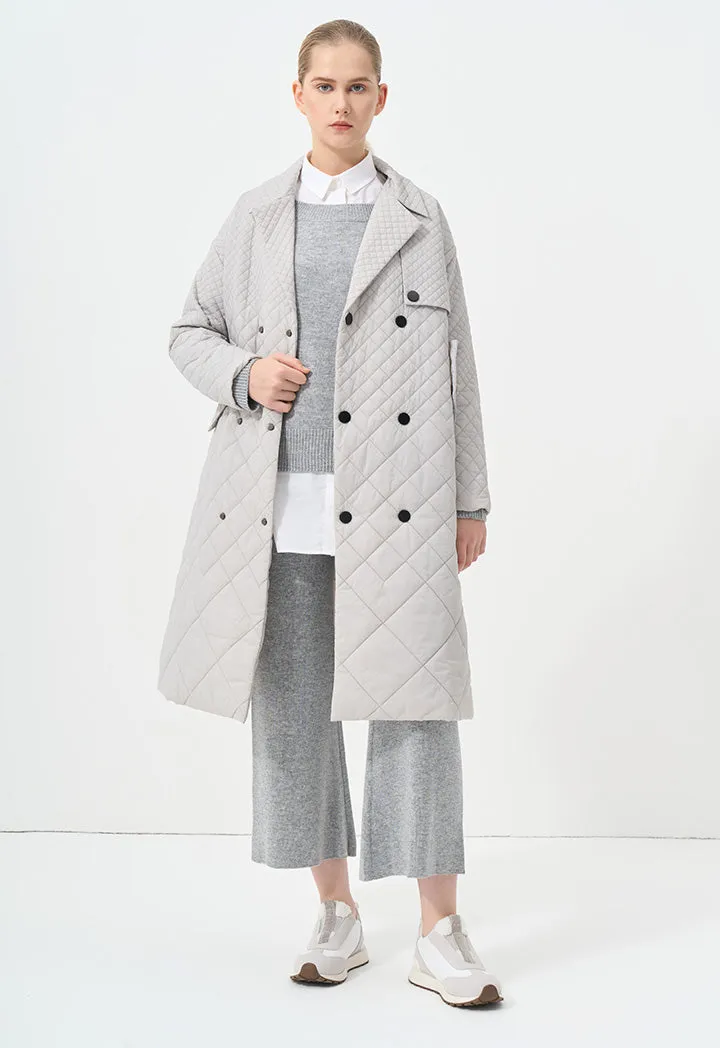 Choice Solid Long Sleeve Knitted Blouse Grey Melange