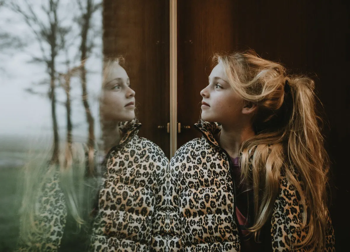 Coat Puffer Leopard Glitch