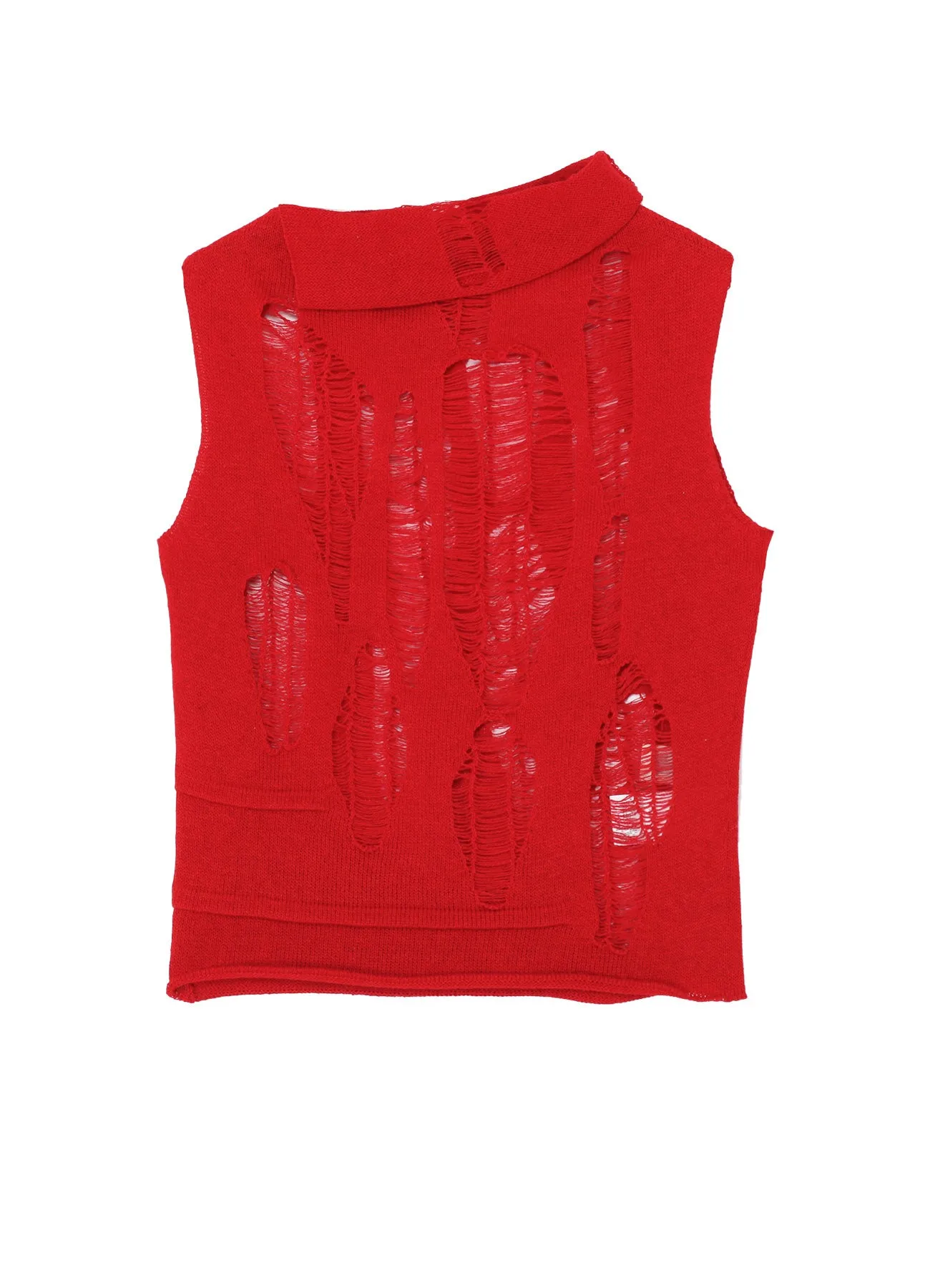 CRUSH PLAIN STITCH CRUSHED SLEEVELESS KNIT