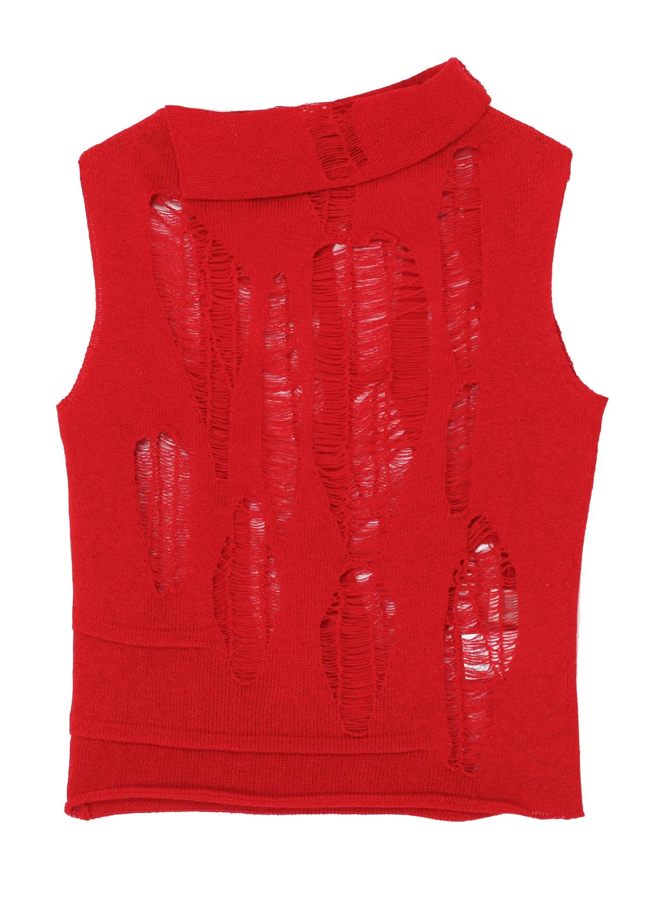 CRUSH PLAIN STITCH CRUSHED SLEEVELESS KNIT
