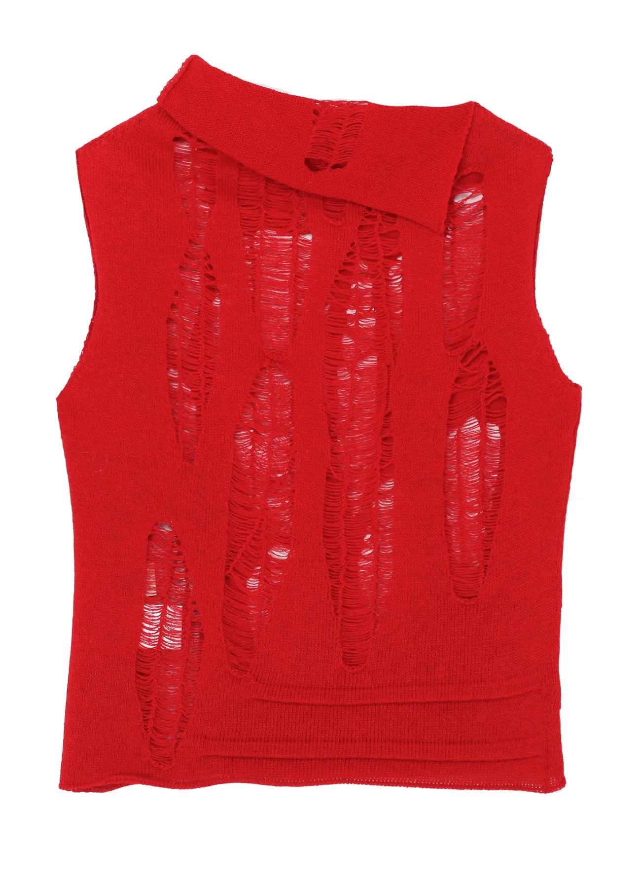 CRUSH PLAIN STITCH CRUSHED SLEEVELESS KNIT