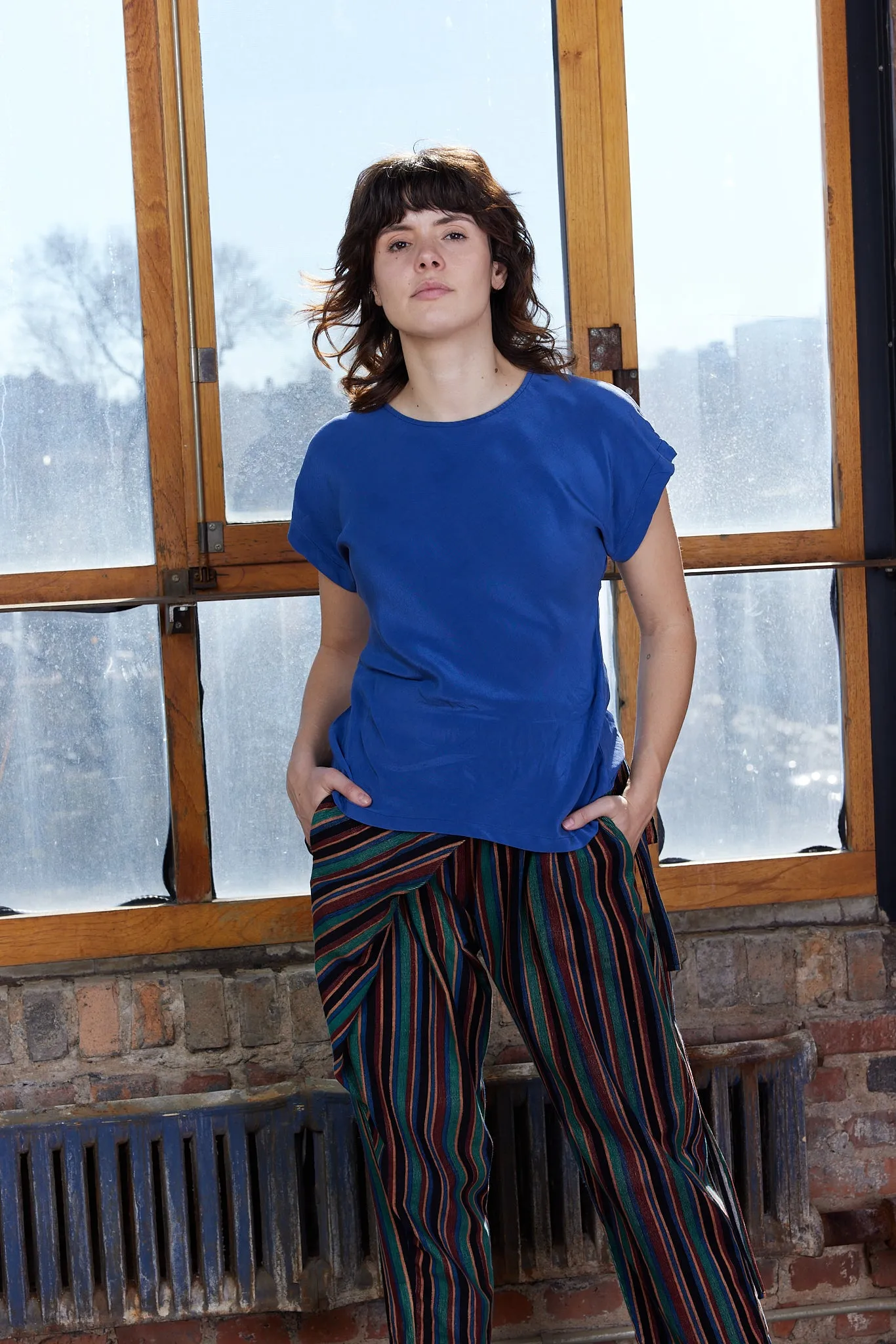 DAILY SILK TEE | SAPPHIRE