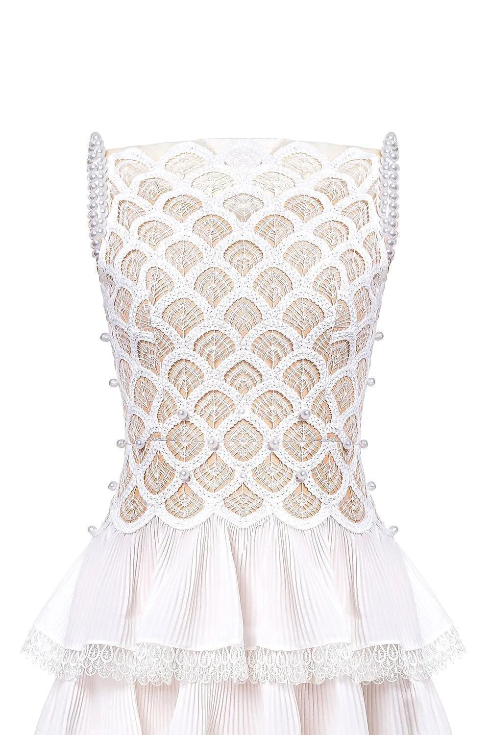 Diva Layered Sleeveless Lace Midi Dress