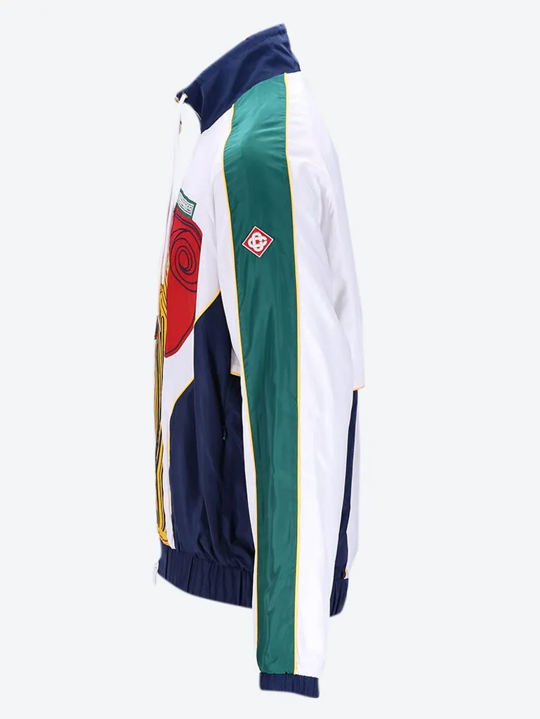Embroidered windbreaker jacket