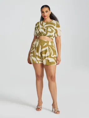 Fashion To Figure - Liliana Printed Wide-Leg Shorts