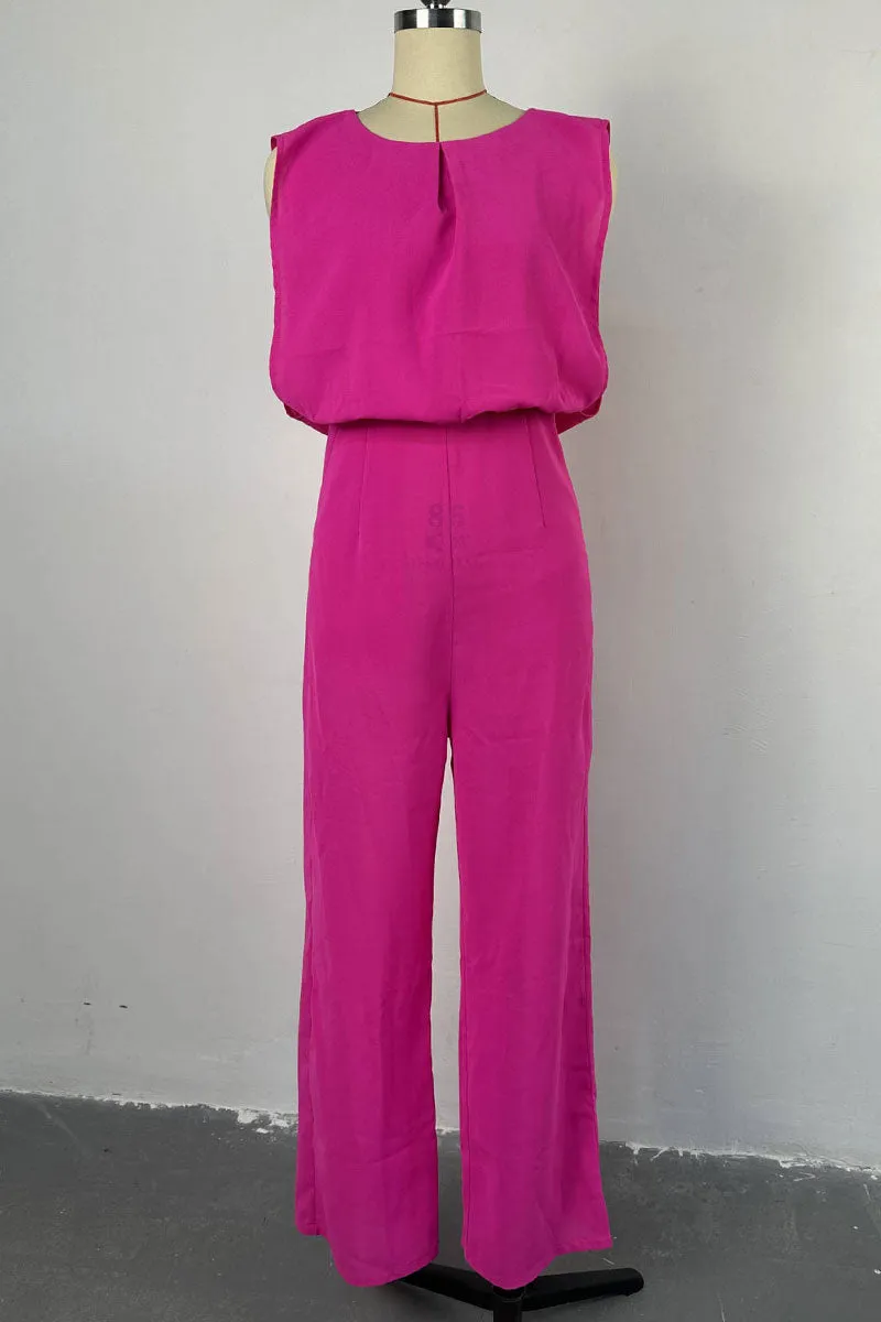 JH0581 Sleeveless Wide Leg Jumpsuits