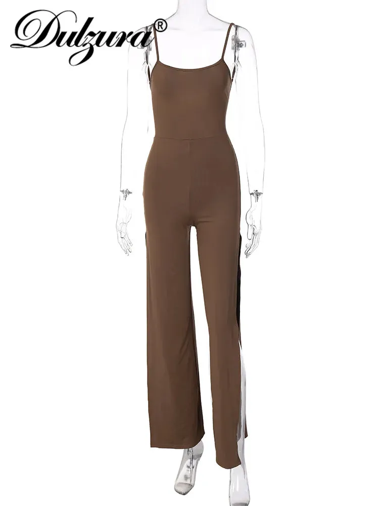 Lace Up Backless Jumpsuit