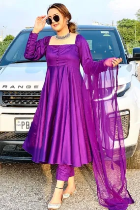 Latest anarkali suit design 2021 Purple