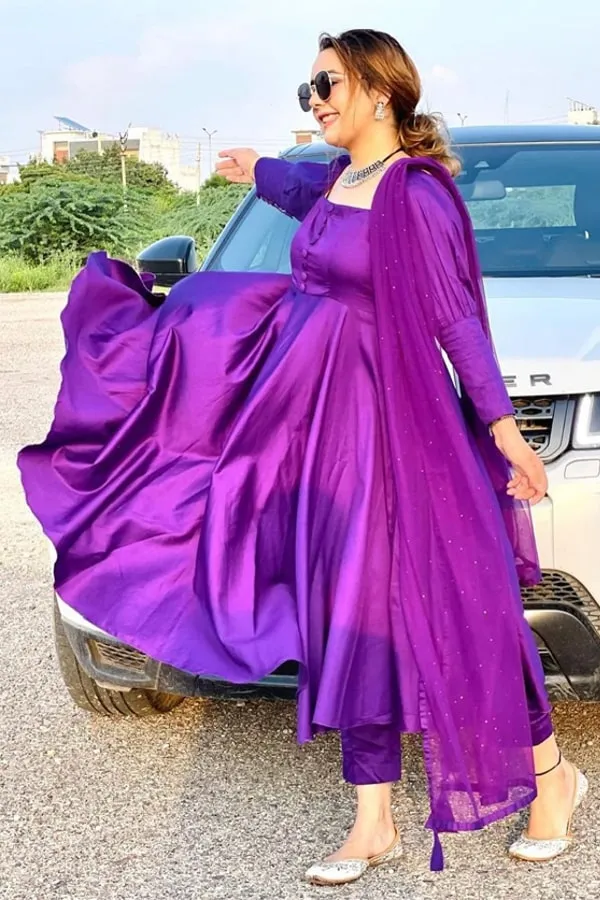 Latest anarkali suit design 2021 Purple