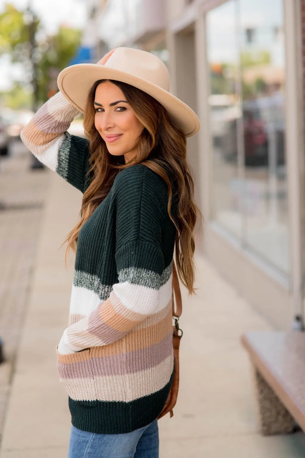 Marled Stripes Pocket Cardigan