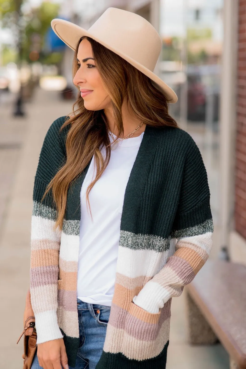 Marled Stripes Pocket Cardigan