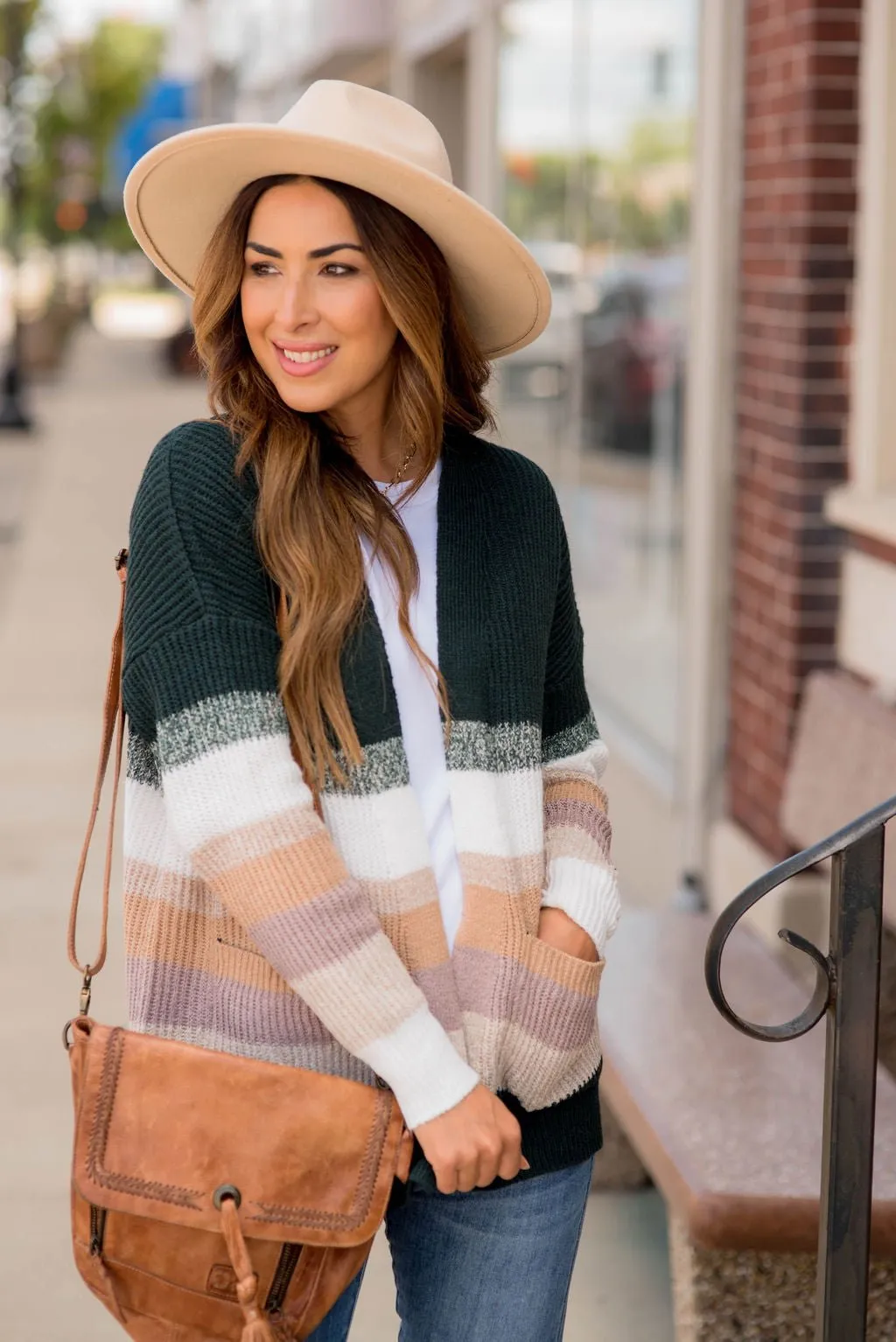 Marled Stripes Pocket Cardigan