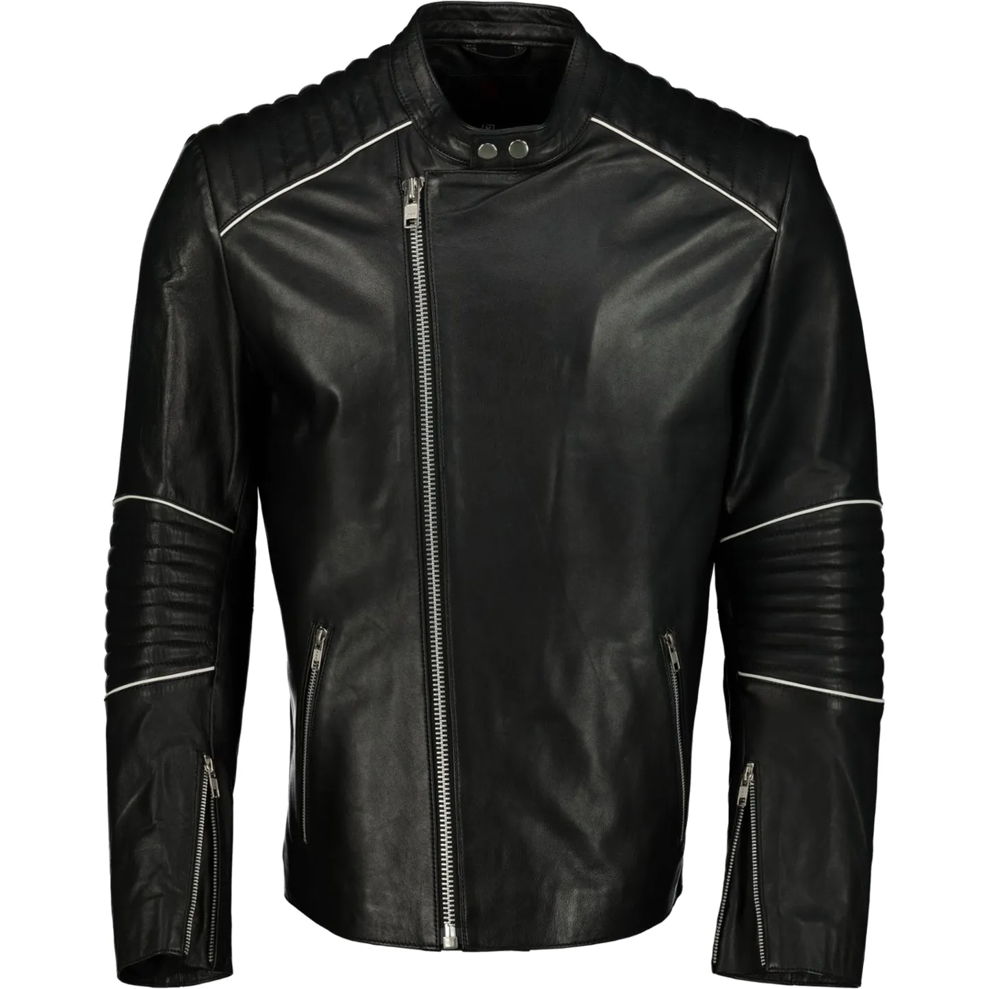 Men's Hamilton Racer Biker Style Leather Jacket by TJS