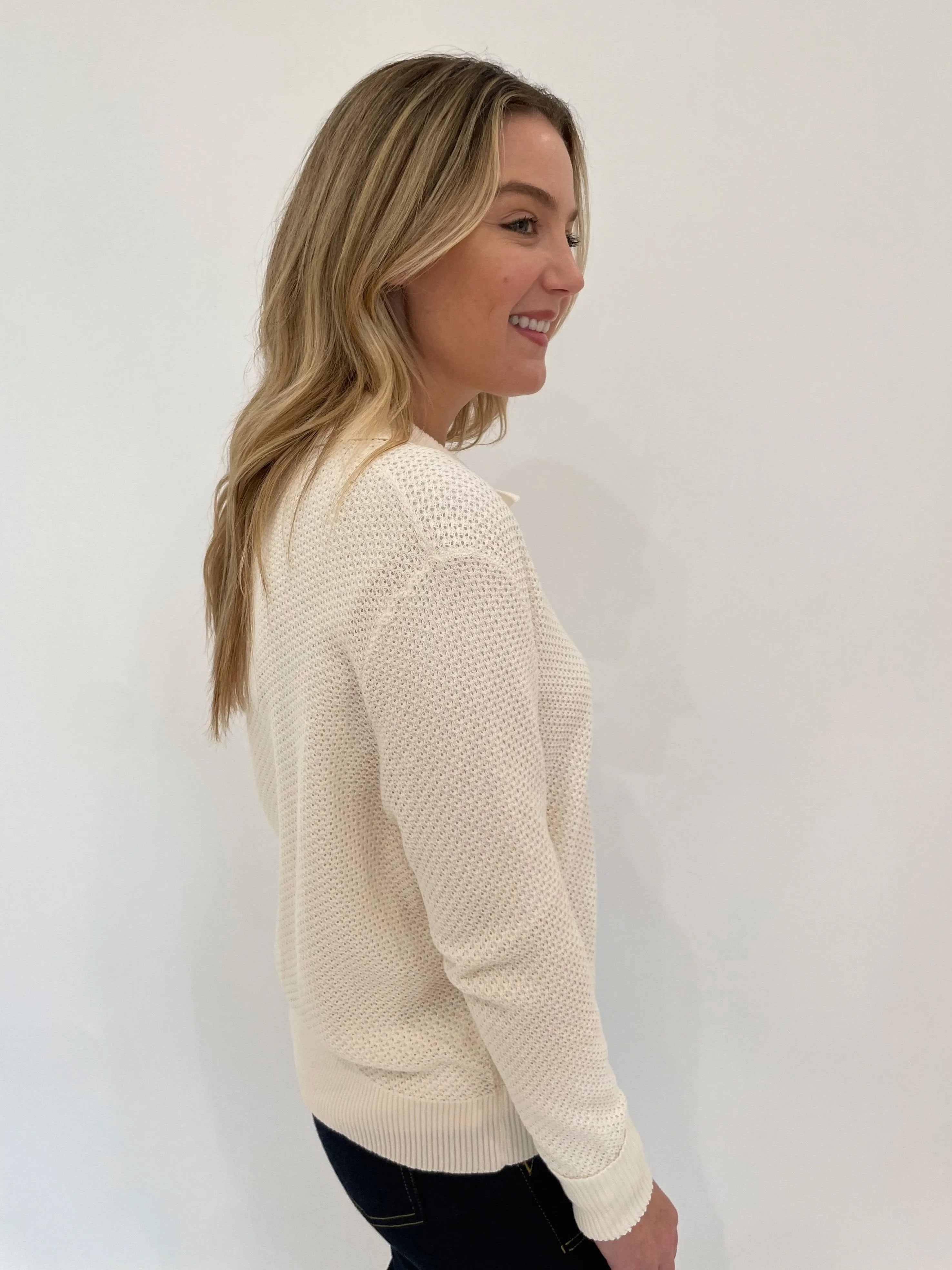Mesh Knit Jacket - White