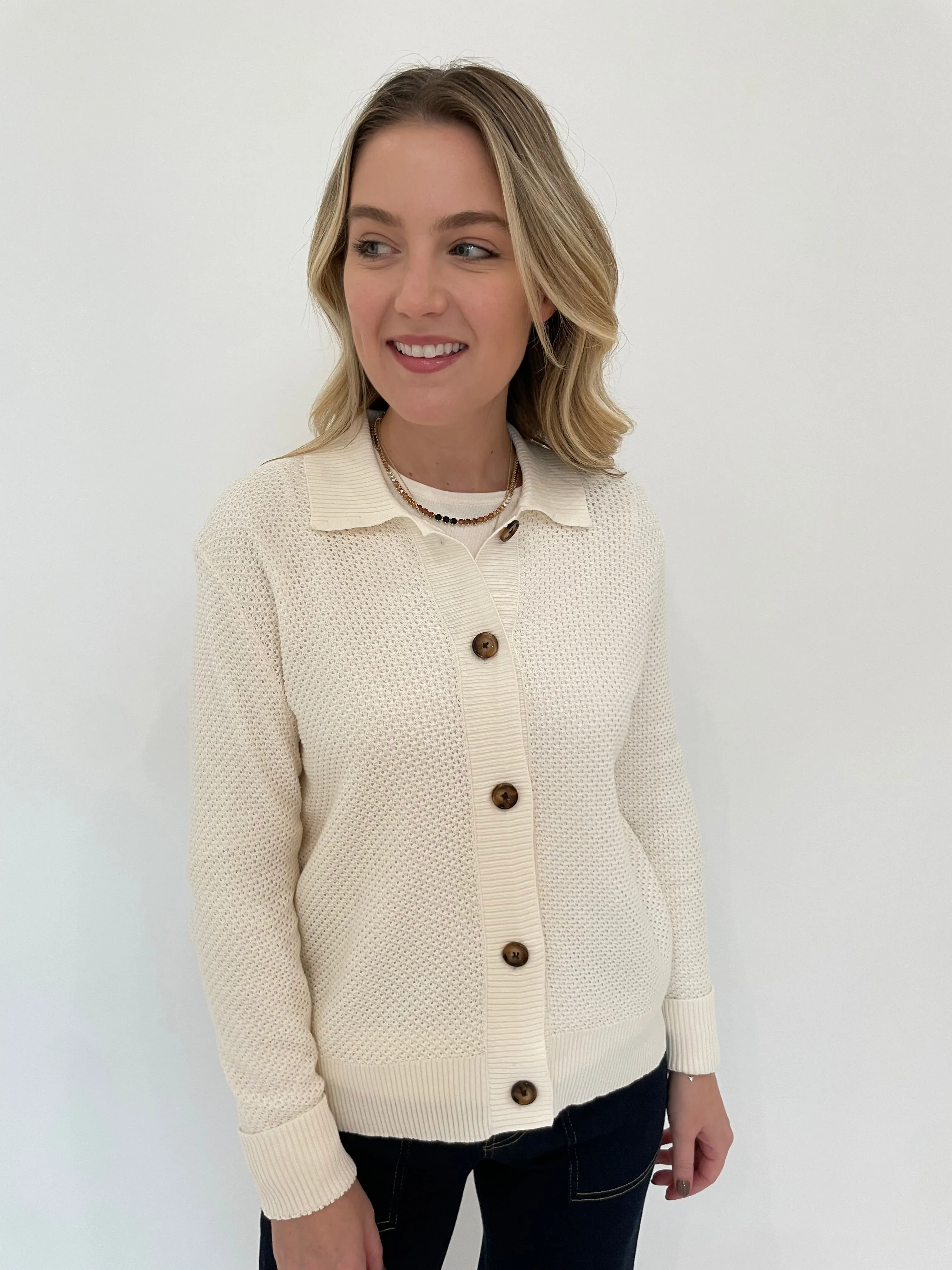 Mesh Knit Jacket - White