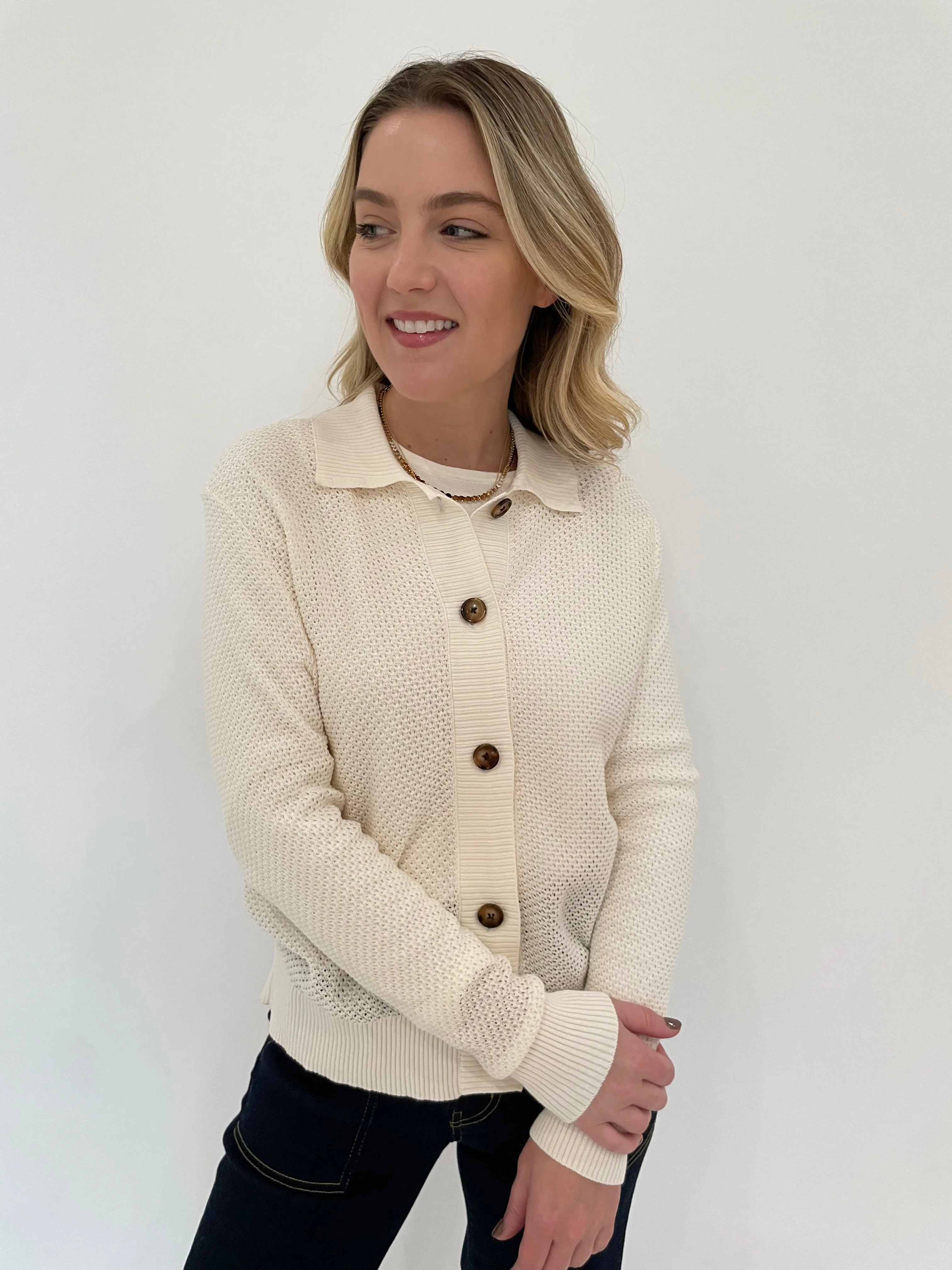 Mesh Knit Jacket - White