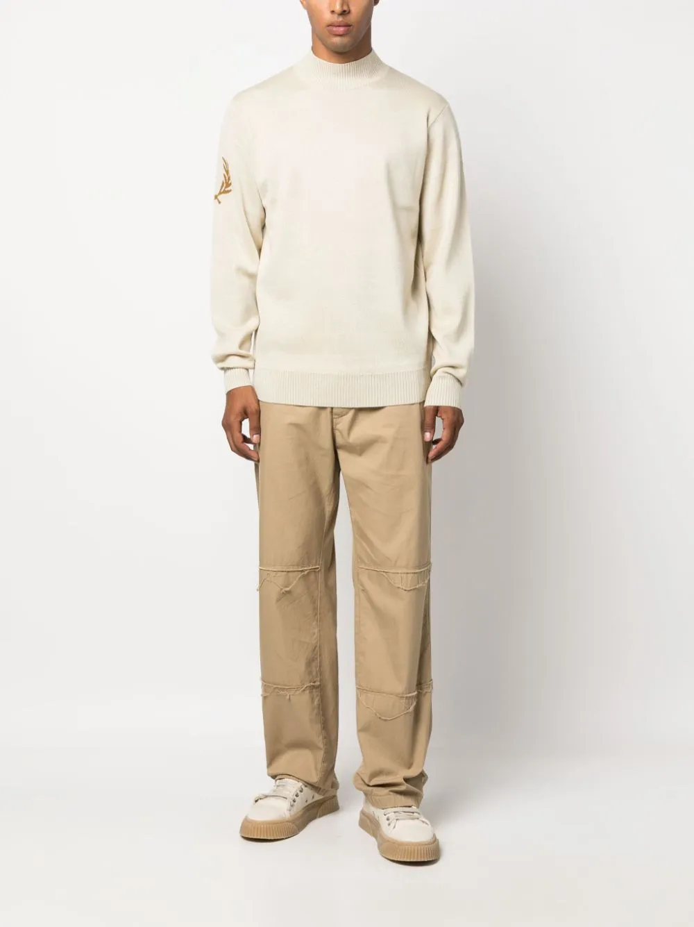 mock-neck wool-blend jumper