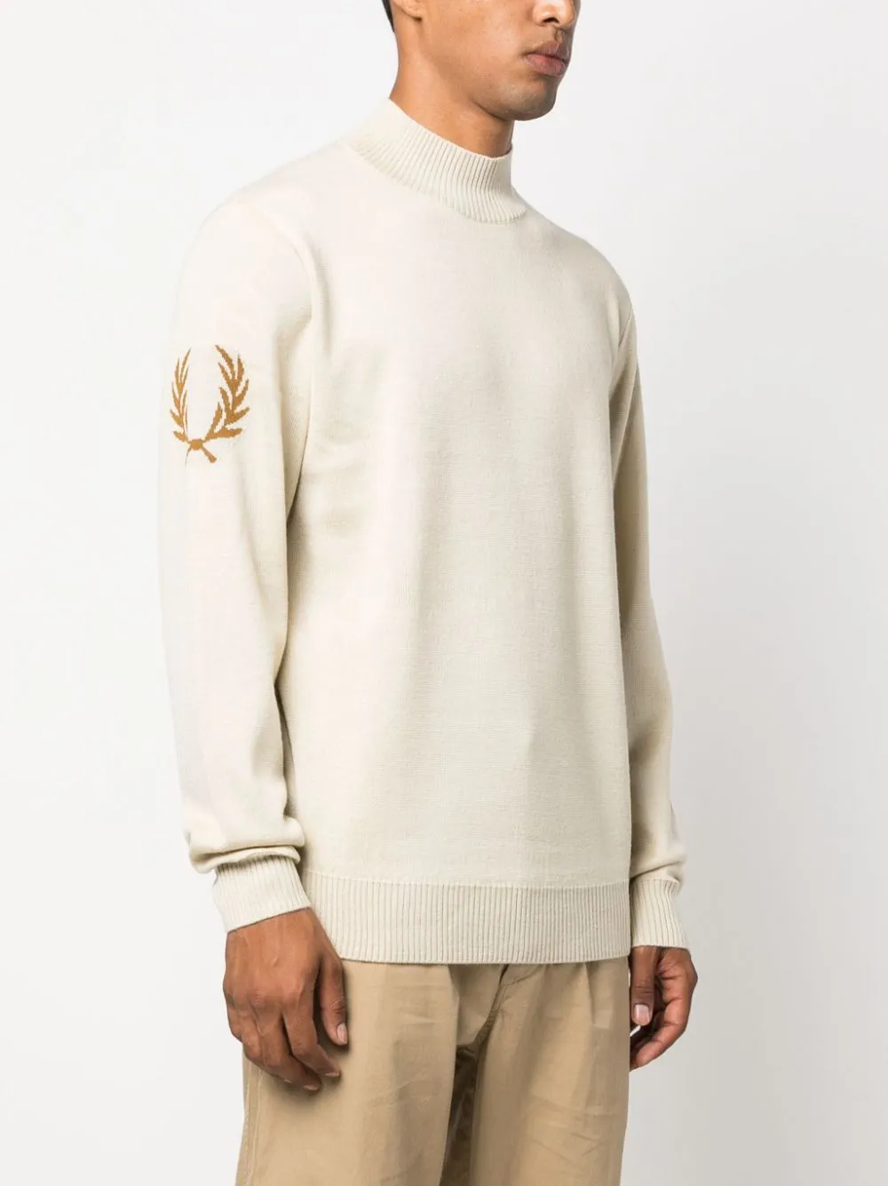 mock-neck wool-blend jumper