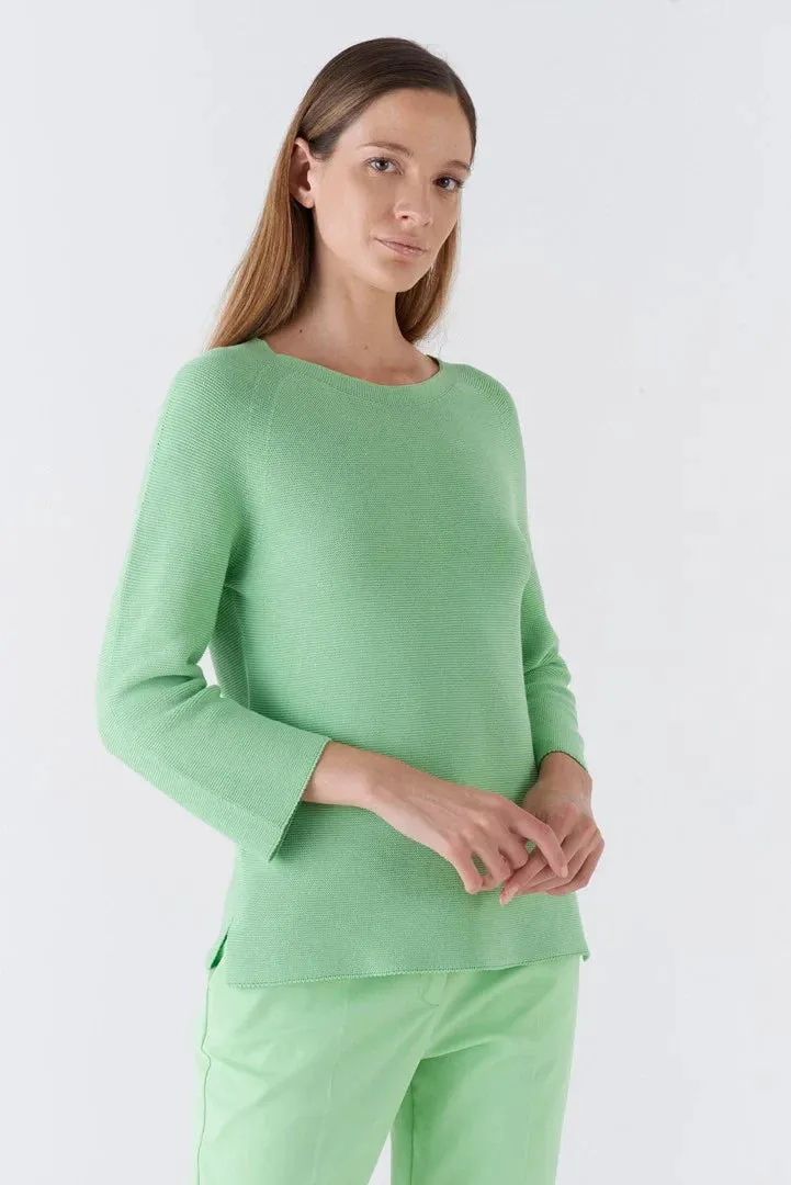 Monello Raglan Cotton Sweater - White