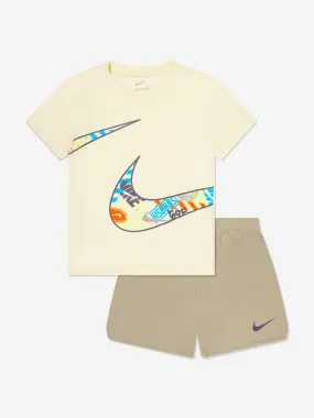 Nike Boys Wild Air Mesh Shorts Set in Khaki