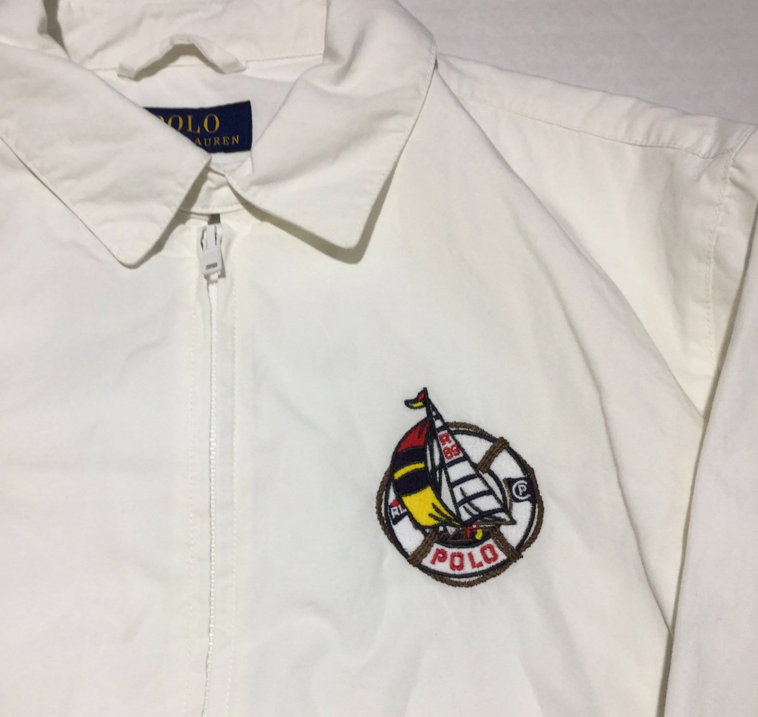 NWT POLO RALPH LAUREN CREAM LIFE PRESERVER SAILBOAT RL 89 WINDBREAKER JACKET