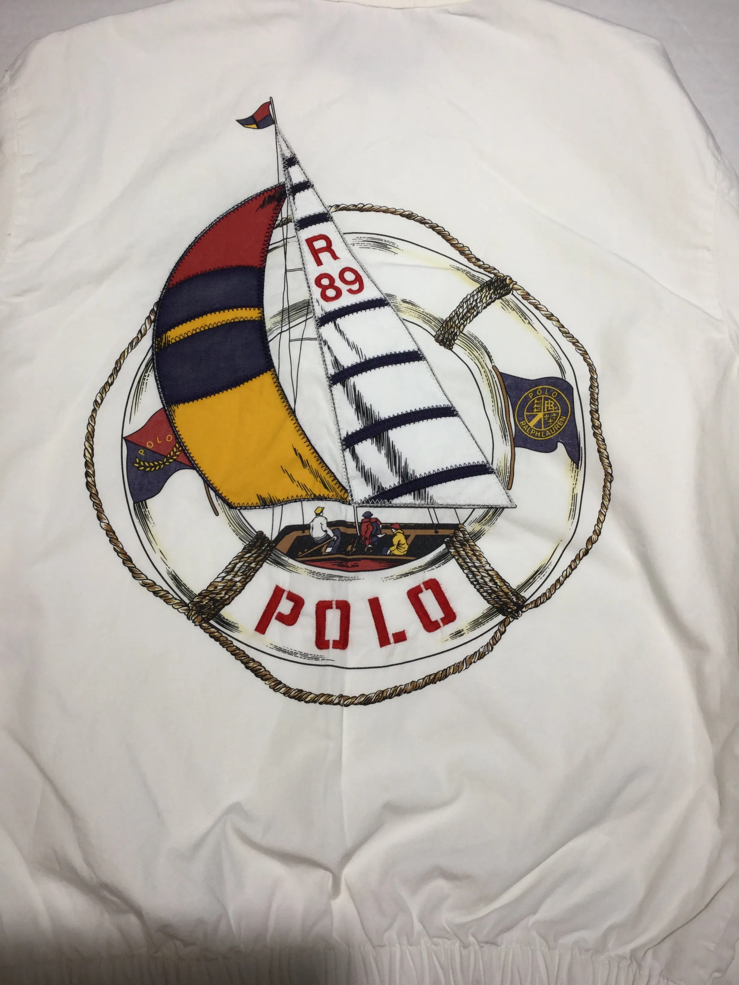 NWT POLO RALPH LAUREN CREAM LIFE PRESERVER SAILBOAT RL 89 WINDBREAKER JACKET