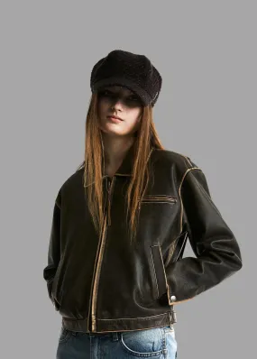 Premium Women Vintage Leather Jacket By TJS