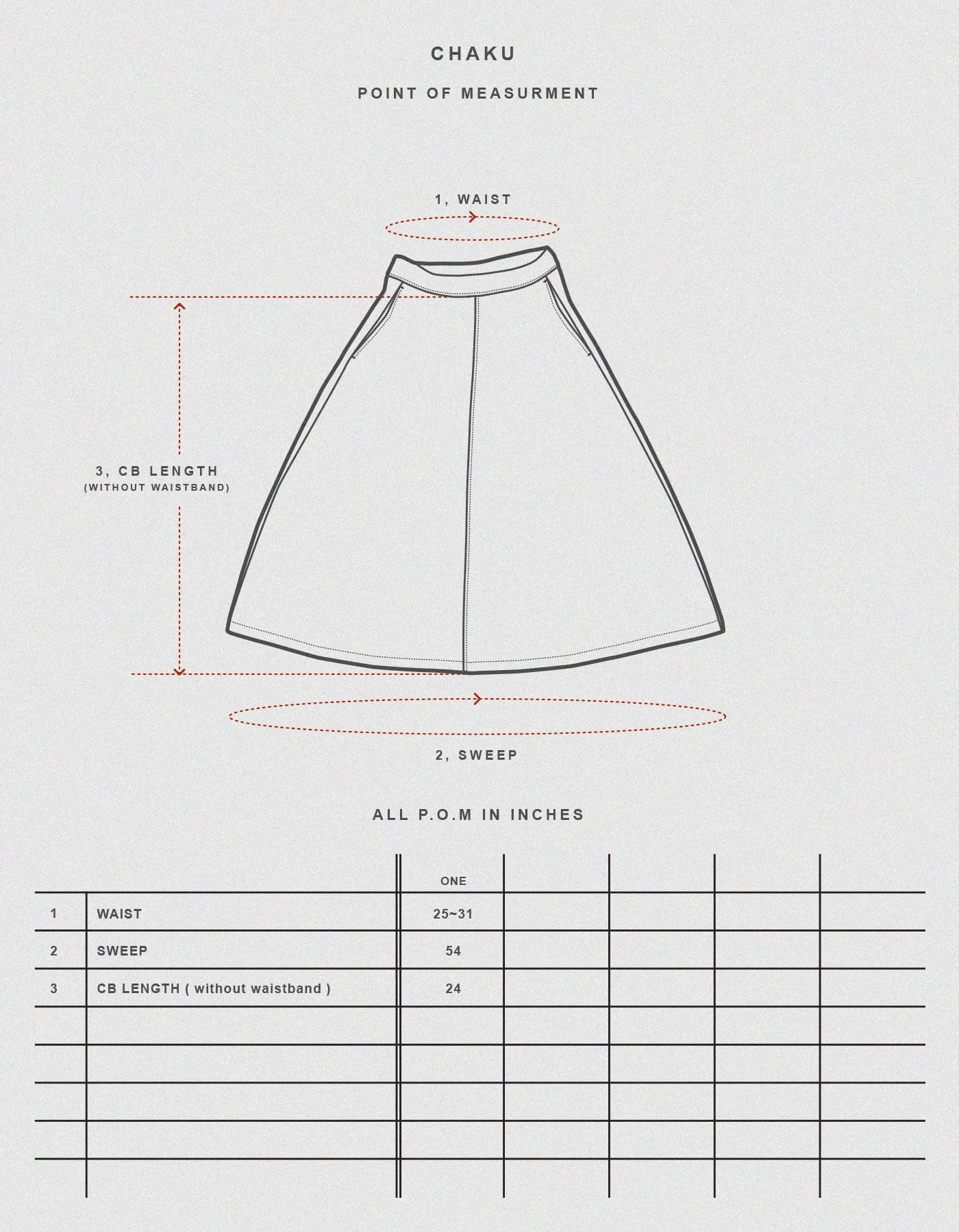 Prospective Flow Skirt, Chaku, Wine Red