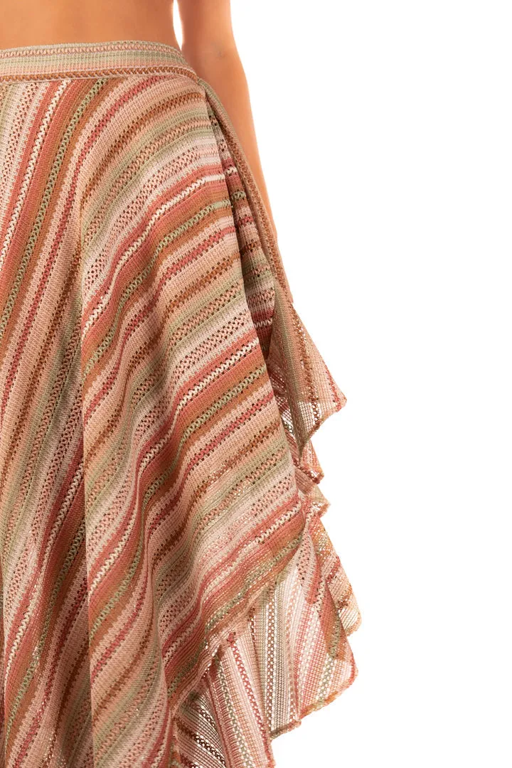 Saladita Spring Multicolor Ruffle Skirt by Sanlier