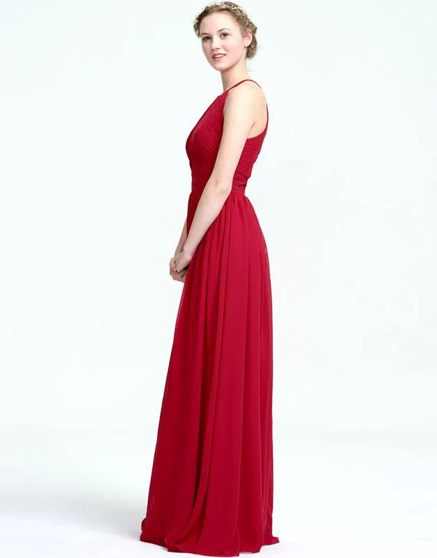 Simple Red Bridesmaid Dresses