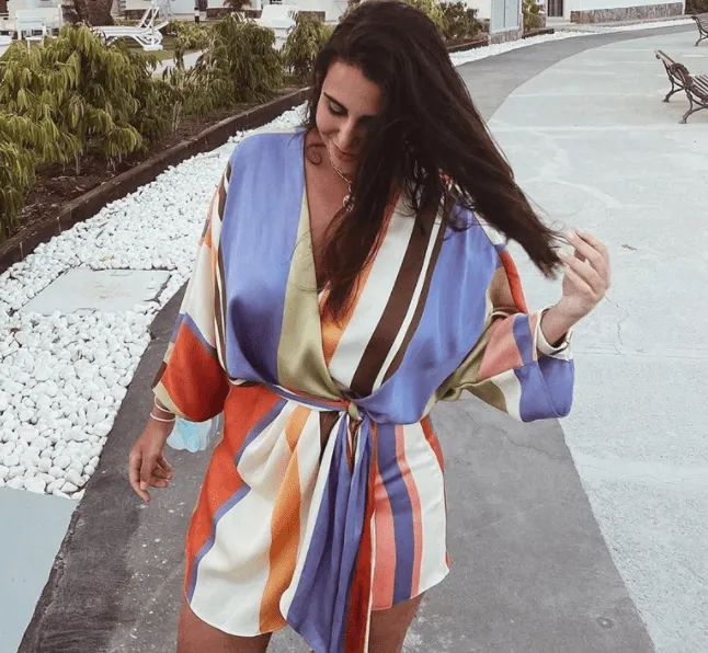 Stripe Satin Bowknot Romper