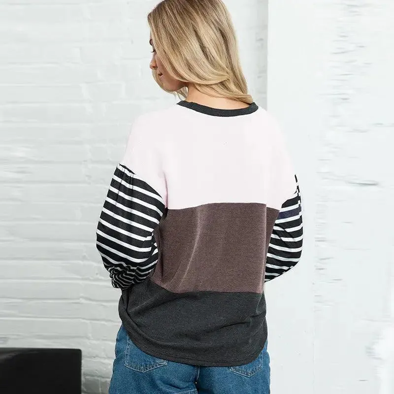 Striped Splicing Knit sweater